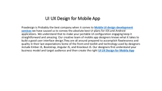 UI UX design for Mobile app
