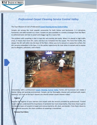 Professional Carpet Cleaning Service Central Valley