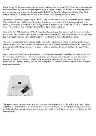 How It Works - Benefits Of The Perfect Sleep Pad Vs. Chili ...