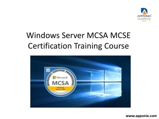 MCSA Training PPT