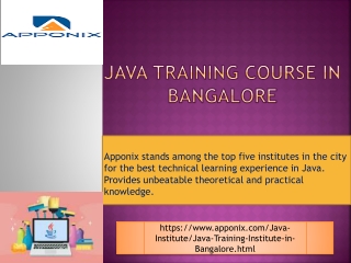 Java training Course in Bangalore