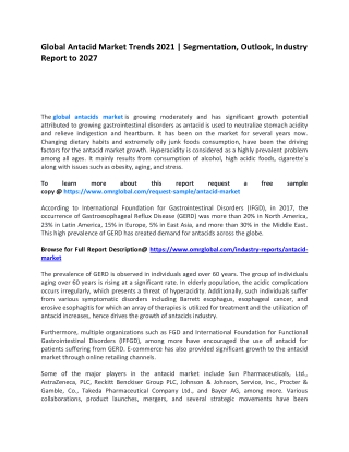Global Antacid Market Trends 2021
