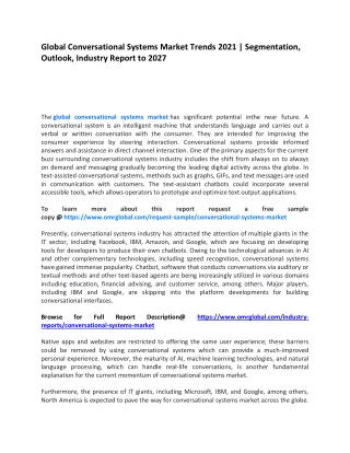 Global Conversational Systems Market Trends 2021