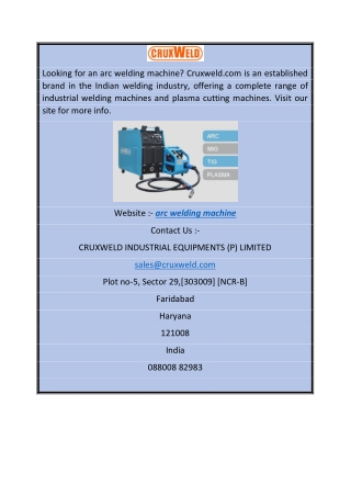 arc welding machine  cruxweld.com