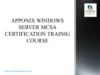 apponix MCSA presentation