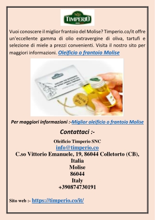 Olio extravergine Molise bh