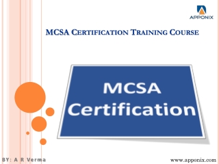 MCSA Certification Training Course