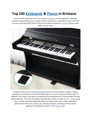 Top 100 Keyboards  Pianos in brisbane