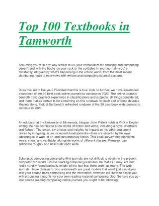 Top 100 Textbooks in Tamworth