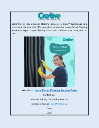 Home Carpet Cleaning Services Qatar | Crestive.qa