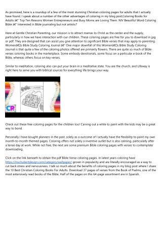 Bible Verse Coloring E-book