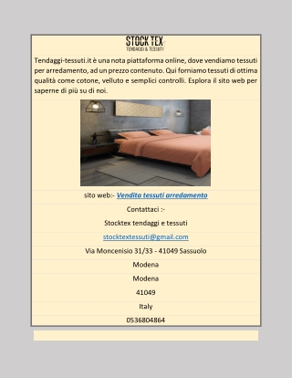 Vendita tessuti arredamento