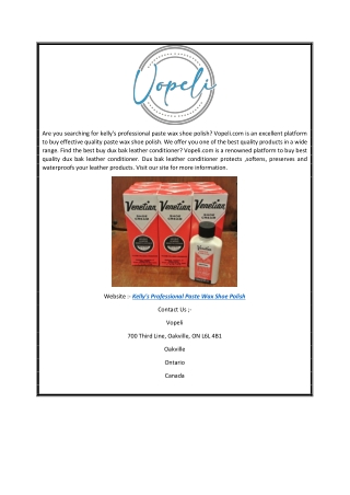 Kelly's Professional Paste Wax Shoe Polish  Vopeli.com
