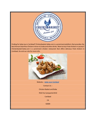 Boba Near Carlsbad | Chickenbasket-boba.com