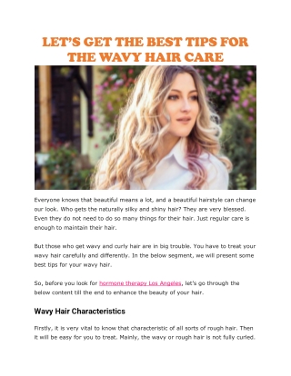 hormone therapy los angeles