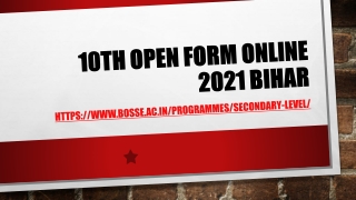 10TH OPEN FORM ONLINE 2021 BIHAR_