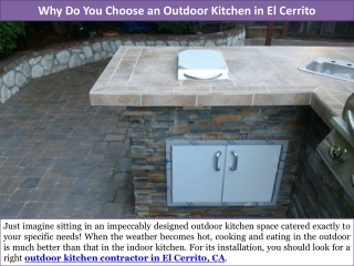 Why Do You Choose an Outdoor Kitchen in El Cerrito