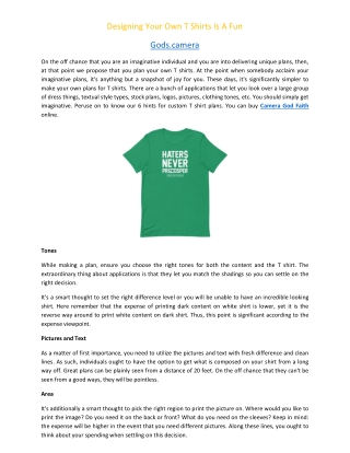 Designing Your Own T Shirts Is A Fun