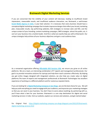 Brainwork Digital Marketing Services