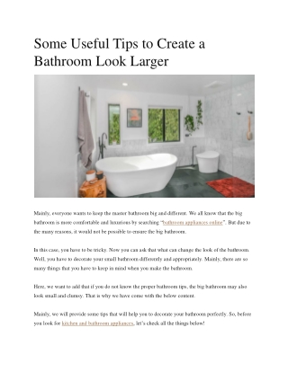 kitchen and bathroom appliances