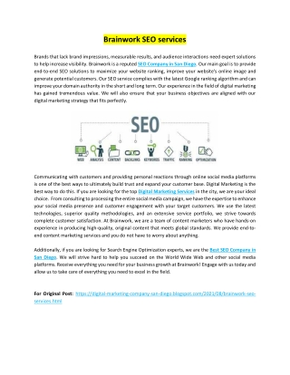 Brainwork SEO services