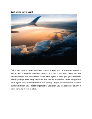 Best online travel agent
