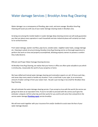 Water damage Services | Brooklyn Area Rug Cleaning