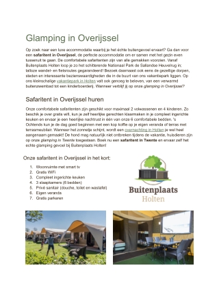 Glamping Overijssel