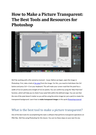 How to Make a Picture Transparent