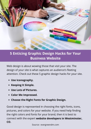 5 Enticing Graphic Design Hacks for Your Business Website