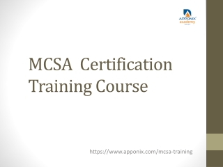 MCSA  Certification Training Course
