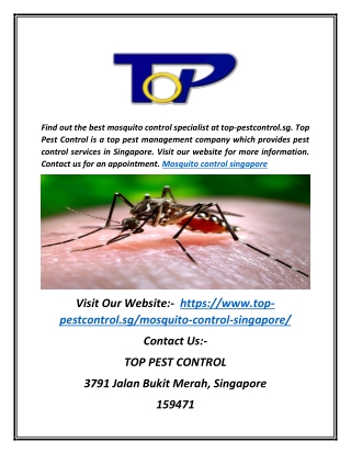 Mosquito Control in Singapore