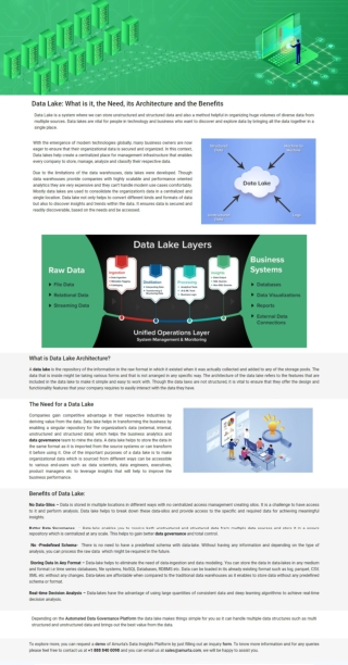Data Lake What is it, the Need, its Architecture and the Benefits
