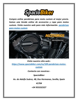 Comprar parabrisas para motos custom