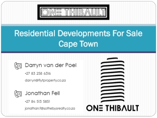 Residential Developments For Sale Cape Town