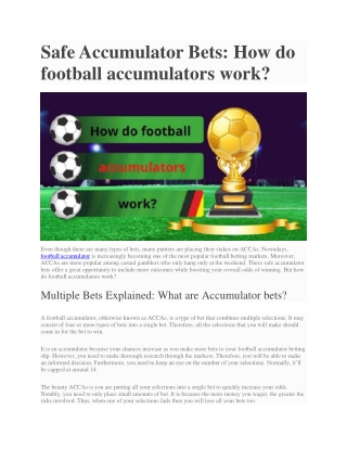 How do football accumulators work?