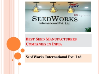 Best Seed Manufacturers Companies in India