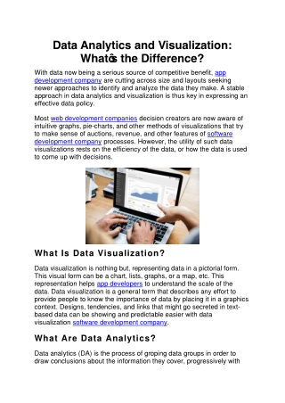 Data Analytics and Visualization