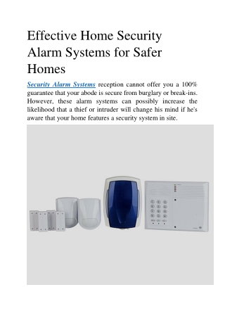 Security Alarm System