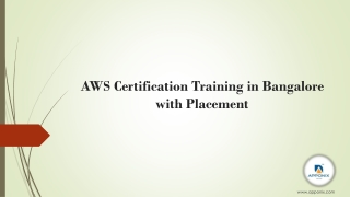AWS Certification Training in Bangalore with Placement
