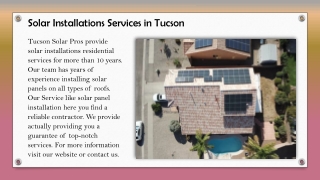 Solar Panel Repair Services in Tucson