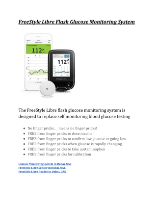 FreeStyle Libre Flash Glucose Monitoring System