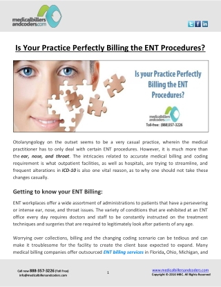 Is Your Practice Perfectly Billing the ENT Procedures?