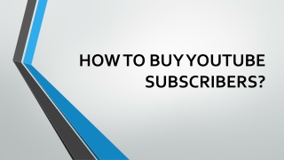 How to Buy YouTube Subscribers