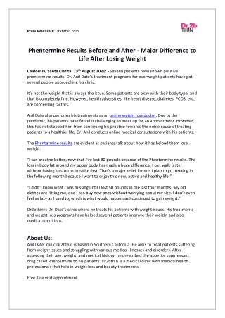 Phentermine Results Before and After - Major Difference to Life After Losing