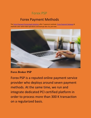 Forex Payment Methods