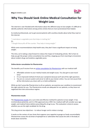 Why You Should Seek Online Medical Consultation for Weight Loss