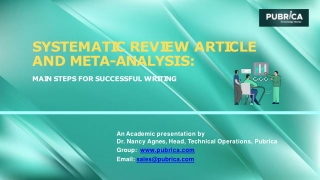 Systematic review article and Meta-analysis .Main steps for Successful writing – Pubrica