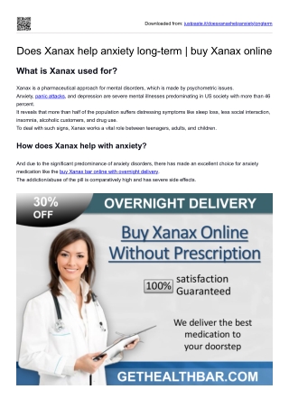 Does Xanax help anxiety long-term  buy Xanax online