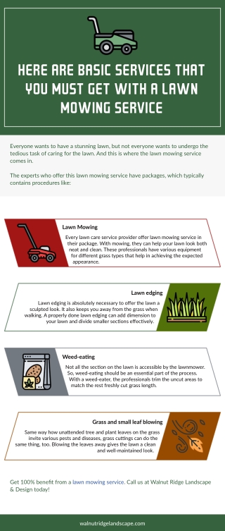 Here Are Basic Services That You Must Get With A Lawn Mowing Service